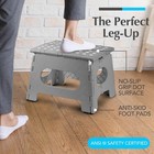 9 Inch Folding Step Stool Gray Portable Non Slip Collapsible Plastic