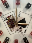 Las Vegas Dice Playing Card Quartz Desk Clock Casino Decor Acrylic
