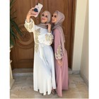 Women Evening Long Dress Dubai Abaya Embroidery Kaftan Muslim Robe Modest Gown