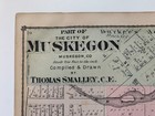 1877 Part Of City Of Muskegon Plat Map  County Atlas Michigan  3rd   4th Ward