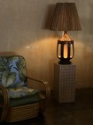 Vintage Mid-century Modern Paul Frankl Era 1950s Tiki Rattan-set