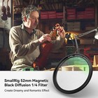 Smallrig 52mm Magnetic Black Diffusion 1 4 Filter Mist Dream Cinematic Effect
