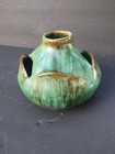 Jb Cole Pottery Vintage Lotus Flower Planter Malachite Green Glaze