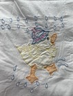 Vintage Ducky Crib Set - Blanket Quilt  Dust Ruffle Skirt  Sheet
