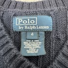 Polo Ralph Lauren Boys Cable Knit Cotton Sweater Vest Size 4 Navy Blue Easter
