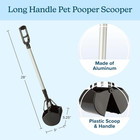 Long   handle Pet Pooper Scooper For Dogs   Cats - One   hand Gripper Waste Picker O