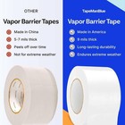 Vapor Barrier Tape - 4 Inch X 180  Roll  Made In Usa  White Polyethylene Tape Fo