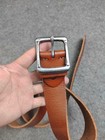 Rrl Double Rl Genuine Vintage Leather Belt Antique Silver Buckle Belt Size 30-34