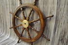 Nautical Ships Wheel Pirates Wheel Helm 36  Brass   Wooden Wheel Home Decoration
