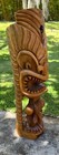 Vintage 1970 Hand Carved Solid Wood Statue Tropical Tiki Hawaii Signed Trophy