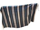   sale   Mexican Falsa Blanket Wholesale  Teal Handwoven X-large Yoga Mat Throw 