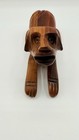 Vintage  Carved Wooden Dog 6   w By 3 5    H