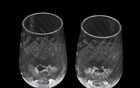 Vintage Pair Of Optic Swirl Clear Shot Glasses