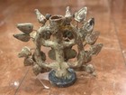 Mexican Tree Of Life 8  Candelabra Flowers Birds Pottery Folk Art Blue Yellow Eu