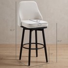 Modern Bar Stools  Set Of 2 Swivel Kitchen Bar Chairs  Cream White