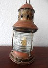 Antique Perko Brass Junior Lantern  Marine Oil Nautical Light  Clear Ribbed Lens