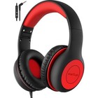  Kids Headphones Wired With Microphone  85 94db Volume Black Red Plug 3 5mm