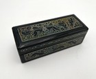 Vintage Olinala Hand Painted Wood Lacquerware Trinket Box Mexico