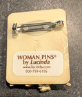 Vintage Woman Pins By Lucinda Brooch     Four Women In Blue Glitter Hats Resin Art