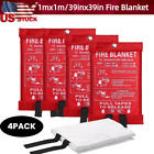 Fire Extinguishing Blanket 4pack - Fiberglass Emergency Home Retardant 39x39