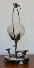 Victorian Reed   Barton Greyhound Flower Bud Vase With Glass 1260 Silver Plate