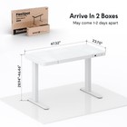 Electric Pure Glass Standing Desk With Drawer Desktop   Usb Charge Ports