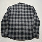 Vintage Flannel Jacket Men   s Medium Gray black Plaid Lined Heavyweight Coat 90s