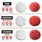 Gourmia Electric Meat Grinder  Sausage Stuffer  3 Stainless Steel Grind Plates