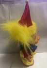 Vintage Russ 8    Birthday Clown Troll With Yellow Hair  Suit And Birthday Hat Htf