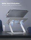 Lamicall Adjustable Laptop Stand  Portable Riser  Aluminum 1-silver - New
