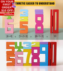 Wooden Number Building Blocks  Montessori Number Blocks Math Learning Toys For K
