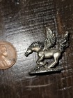 Vintage Cci Pewter Pegasus Figurine With Blue Gem - Winged Horse Miniature