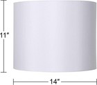 Set Of 2 Linen Drum Lamp Shades W  Spider Ring  White Large 14  X 14  X 11  Nob