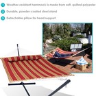 2-person Quilted Fabric Hammock With Steel Stand And Pillow - Red By Sunnydaze