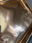 Vintage Decoware Metal Bread Box 1950s White Tin Gold Cursive Farmhouse Mcm