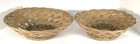 Set Of 2 Vtg Woven Wicker Rattan Baskets Oval Round Bowl Boho Farmhouse Decor