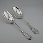 Rare Sterling Silver Tiffany   Co Audubon 2pc Salad Serving Set 9  No Mono