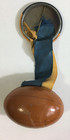 Vintage Navy Pinback Button With Metal Football Charm  1000807 