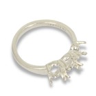 Oval Three Stone Pre-notched Ring Mounting