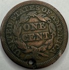 1848 Holed Braided Hair Large Cent Exact Coin Imaged  lc623