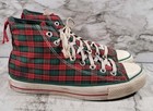 Vintage Converse All Star Hi Top Christmas Plaid Made In The Usa Mens Size 8 5