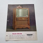 Vintage 1950s Philco 4109-hm Tv-190 Golden Grid Television Specification Sheet