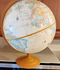 Replogle Land And Sea Globe 17  Raised Relief Stand Vintage Mid-century Map 