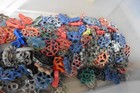 Random Lot Of 10 Vtg Steampunk Faucet Metal Handle Round  Red Cast Iron Valve