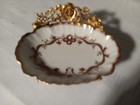 Vtg Matson Vanity 24kt Plated Gold  Ormolu Rose Trinket soap Dish   6x3x4