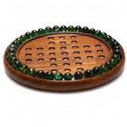 10 Inch Brainvita Marble Solitaire Board Game   Sheesham Wood  Extra Marbles 