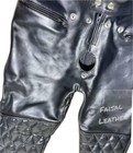 Men s Real Cow Leather Bikers Front Hole   Back Zip Quilted Pant Sexy Gay Jeans