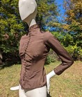 Antique Victorian 19th C Brown Silk Bustle Back Jacket
