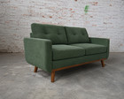 65   Modern Minimalist Two-seater Mid-century Green Fabric Loveseat Sofa Couch