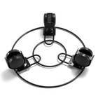  2 Pcs Iron Wheel Flower Pot Tray Stands With Wheels Planter Metal